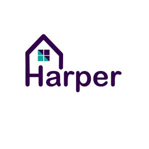 un logo de una casa con la palabra Harper en Detached Games room Drive Long or Short stays, en Christleton