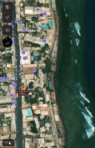 - une vue aérienne sur la plage et l'océan dans l'établissement Dahab house apartment, à Dahab