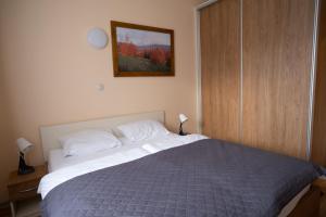 Rúm í herbergi á Apartamenty Sadowy