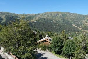 a cabin in the woods with mountains in the background at Chandonnelles 8 in Mussillon