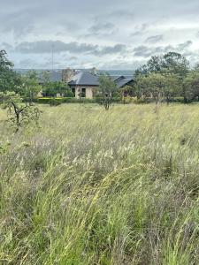 un campo de hierba alta con una casa en el fondo en The Acorn @ Skyfall Country Estate en Polokwane