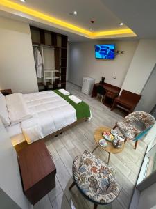 Cama ou camas em um quarto em EL ALAMO, EJECUTIVO Y SPA