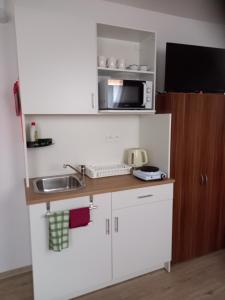 Kuchyň nebo kuchyňský kout v ubytování Alegria Natur Apartments