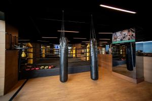 a gym with two giant inflatable slides in a room at Windsor Hotel & Convention Center Istanbul in Istanbul