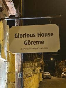 a sign for a gothic house german at Glorious House Goreme in Nevsehir