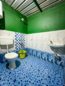 a bathroom with a toilet and a sink at Riverfront Resort Dandeli in Dandeli