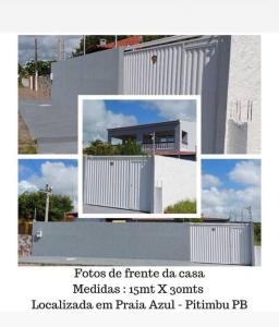 un collage de fotos de un edificio blanco en Espaço Sol e Mar - Praia Azul/PB, en Pitimbu