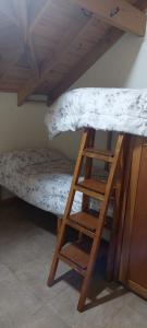 two bunk beds in a room with a ladder at Del Sur Apart in Esquel