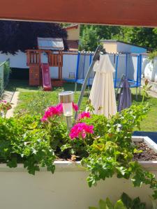 A garden outside Bella Apartman