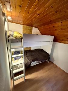um quarto com 2 beliches e uma escada em Apartma Bine em Cerkno