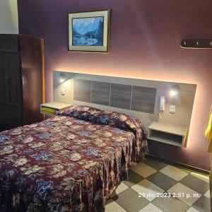 Postel nebo postele na pokoji v ubytování Hostal La Cascada