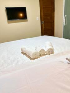 Cama ou camas em um quarto em Humaita Pousada