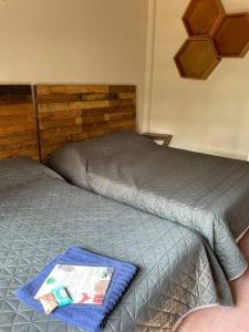 2 nebeneinander sitzende Betten in einem Schlafzimmer in der Unterkunft Rancho 3 marias in Córdoba