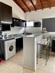a kitchen with a washing machine and a dishwasher at Punto Maschwitz Alquileres - Departamento dos ambientes in Ingeniero Maschwitz +8 photos