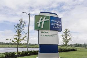 a sign for a hyundaiergy express and shuttle at Holiday Inn Express & Suites - Welland in Welland +97 photos