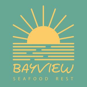 logotipo de una barbería de playa con sol en Bayview Seafood rest, en Weligama