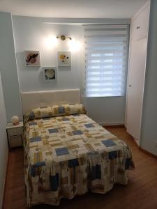 a bedroom with a bed and a window at PISO XUNQUEIRA in Viveiro