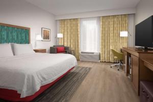 Hampton Inn & Suites Orangeburg, SC的电视和/或娱乐中心