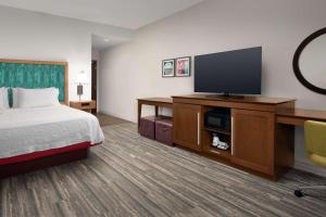 Hampton Inn & Suites Orangeburg, SC的电视和/或娱乐中心