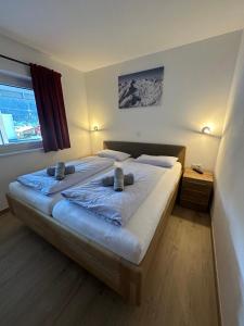 卡普倫的住宿－Summit Suites Kaprun inclusive Summercard，一间卧室设有两张床和窗户。