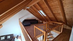 an overhead view of a living room with a couch at Ferienwohnung CELI in Rottweil