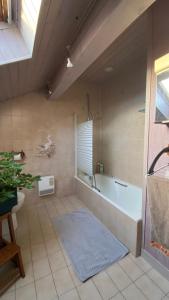a large bathroom with a tub and a sink at Chambre dans Maison Campagnarde in Présilly +27 photos