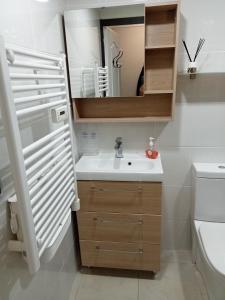 a bathroom with a sink and a mirror at CLUB NAUTIC 3 in Empuriabrava