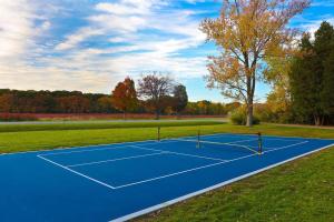 una pista de tenis en un campo en Beautiful Southhaven Shores, en South Haven