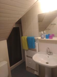 a bathroom with a sink and a toilet at Charmant Appartement in Saint Malo