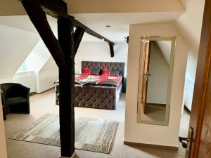 Postel nebo postele na pokoji v ubytování Ferienhaus an der “Ilse”