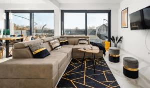 a living room with a couch and a table at Villa Melanie in Umag