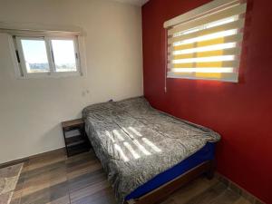 ein kleines Schlafzimmer mit einem Bett und zwei Fenstern in der Unterkunft Casa Tequila Club Jacuzzi/tarazza 4 in Arandas