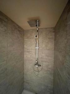 La salle de bains est pourvue d'une douche avec un pommeau de douche. dans l'établissement Chambres d'Hôtes Barraconu, à Porto-Vecchio