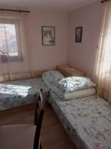a bedroom with two beds and a window at Lovely studio in Dragoman with garden and garage in Dragoman