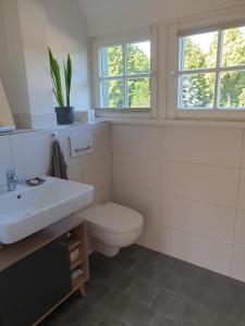 Phòng tắm tại Denkmal-Ferienhaus in Dresden-Hellerau mit Sauna und Kamin +15 ảnh
