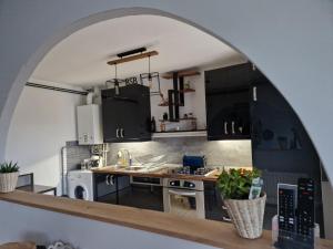 Kuchyň nebo kuchyňský kout v ubytování Sérénité au cœur de ville