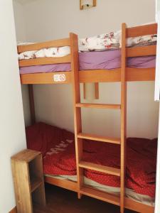 מיטה או מיטות קומותיים בחדר ב-2 pièces sur les hauteurs de Saint-François-Longchamp