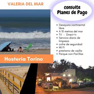 a collage of a picture of a beach at Hosteria Torino in Valeria del Mar