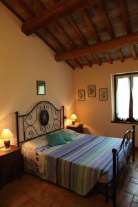 1 dormitorio con 1 cama grande en una habitación en Agriturismo Biologico Villa Rosa en Monte Guiduccio