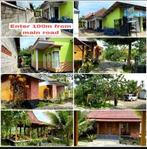 a collage of different pictures of a house at Adventure Turtle Homestay Meru Betiri in Sarungan