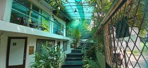 萊蒂西亞的住宿－AMAZONAS EXPLORERS LETICIA，一座带楼梯的建筑,通往一座建筑