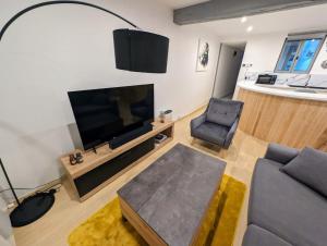TV i/ili multimedijalni sistem u objektu Duplex 90m² avec balnéo au centre-ville de Troyes