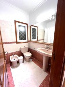 un bagno con un water e un lavandino di Casa Mesa del Mar Tenerife a Tacoronte Altre 29 foto