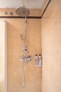 a shower with a shower head in a bathroom at AZ Hotel El Príncipe in Zaragoza