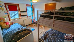 a bedroom with a bunk bed and a bunk bed at Arode Grosser Harzensfreund in Sankt Andreasberg