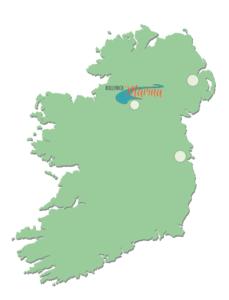 una ilustración de un mapa de Irlanda en Killynick Glamping Oiney Fishing County Fermanagh, en Enniskillen