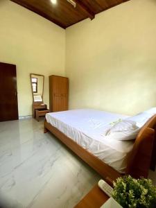 a bedroom with a large bed and a mirror at Kaaya Villa @ Thalawathugoda in Colombo