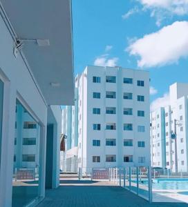 a view of a building from the outside of a building at Apartamento para locação em Itajai SC in Itajaí