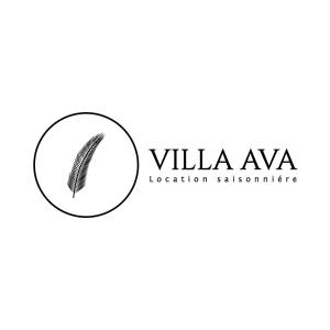 un logotipo de pluma en un círculo en VILLA AVA, en Entre-Deux