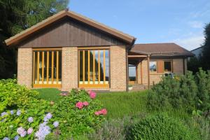 a small house with a garden in front of it at Ferienhaus Sonne Harz und Sterne in Hohegeiß